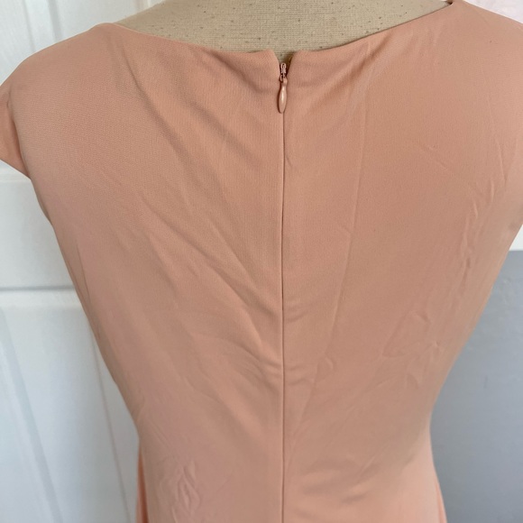 Ralph Lauren Black Label  Pink Dress with Gold Shoulder Accent Ruffled size 10 - Picture 8 of 13